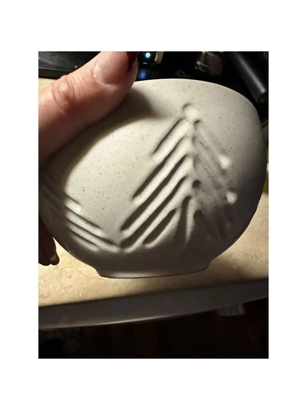 Crate & Barrel White Trees Stoneware Food Mixing Bowl Snowflakes Pine Trees